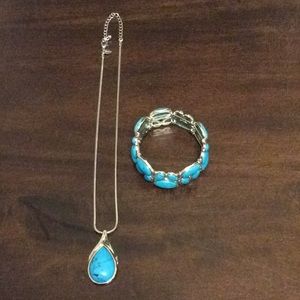 Lia Sophia Turquoise necklace and bracelet